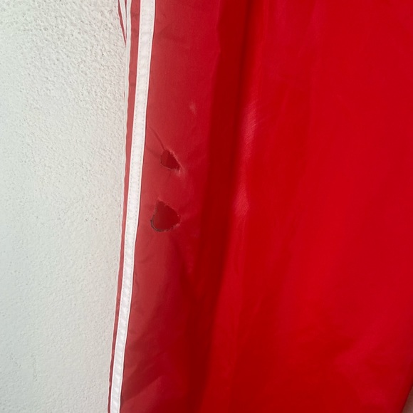 Vintage Adidas Nylon Windbreaker Pant Size Large Red Swishy - Picture 2 of 6